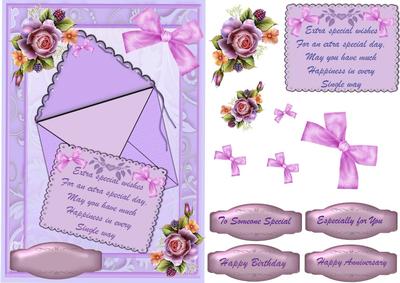 Lovely Lilac Card and Envelope with Verse