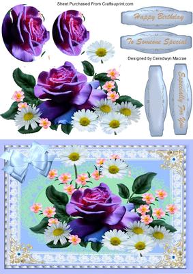 Lovely Violet Rose with Daisys