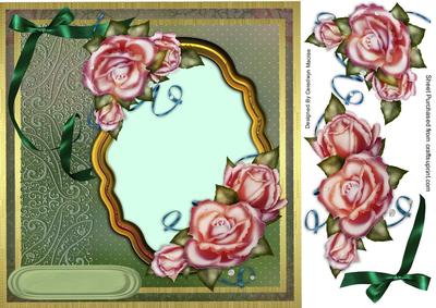 Beautiful Pink Rose and Green Background