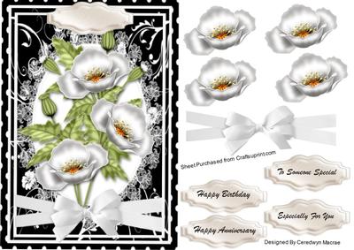 Lovely Card Front in Black and White
