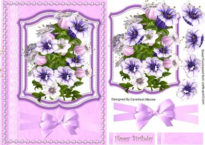 A Lovely Mat of Lilac Flowers and a Pearl Frame