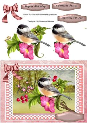 Lovely Wild Bird on a Blossom Banch.