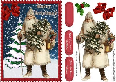 Lovely Victorian Santa Stamp