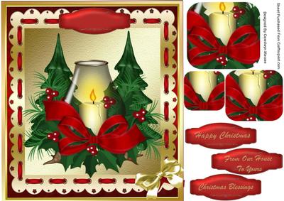 Lovely Candle on a Gold Scalloped Frame (pyramarge)