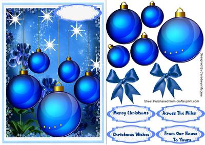 Lovely Blue Baubles and Snowflakes