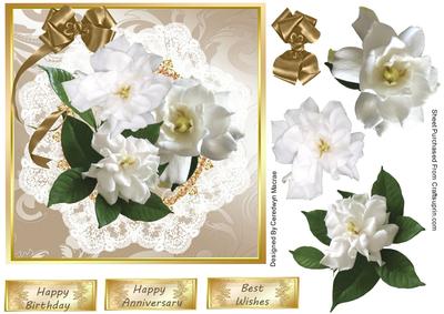 Beautiful White Magnolias on Lace