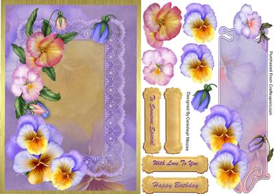 Lovely Pansys and Bookmarker