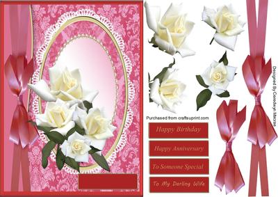 Stunning Red Card with White Roses