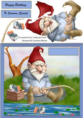 Gnome Fishing for His Tea