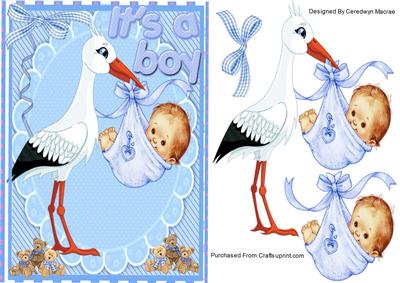 Lovely Stork and Baby Boy