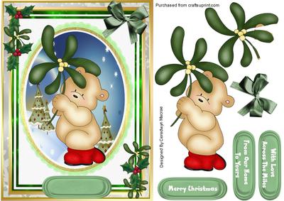 Lovely Christmas Mistletoe Bear