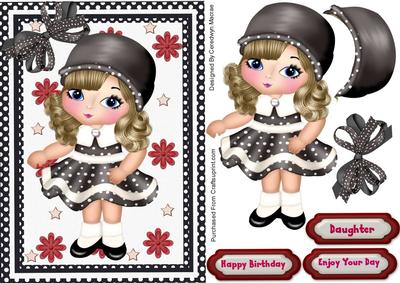 Little Miss Porcelain in Black / White Polka Dot