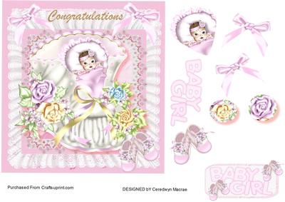 Congratulations a New Baby Girl in a Bootie