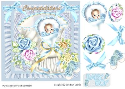 Congratulations a Baby Boy in a Bootie.