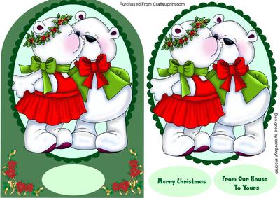 Lovely Christmas Kissing Bears