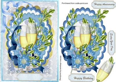 Beautiful Birthday or Anniversary Greetings (blue)