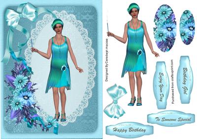 Lovely Flapper in Turq 