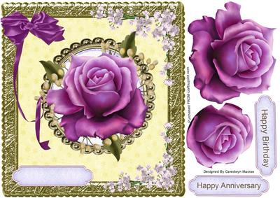 Lovely Lilac Rose in a Gold Frame