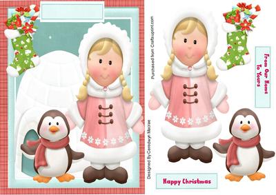 Little Eskimo Girl and Penquin