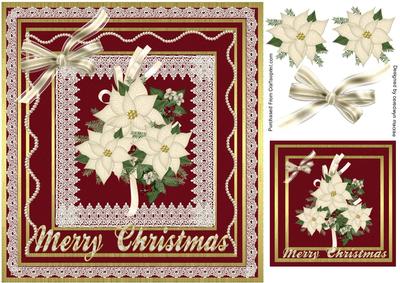 Lovely Cranberry and White Poinsettias