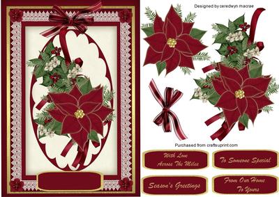 Lovely Red Poinsettias on Lace