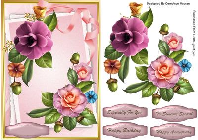 Lovely Camelias on a Pink Background