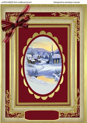 A4 Lovely Christmas Village Scene