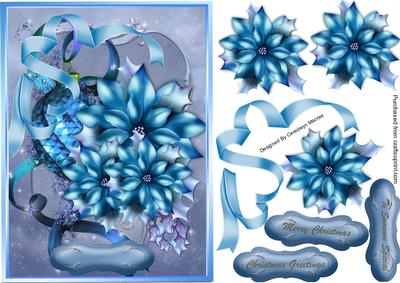 Beautiful Blue Christmas Poinsettias