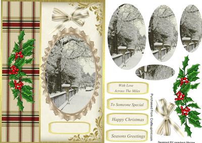 Lovely Christmas Tartan and Bridge Scene ( Pyramarge )