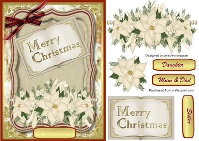 Lovely White Poinsettias and Open Book