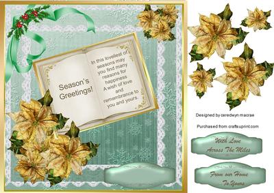 Lovely Gold Poinsettias and a Verse Book