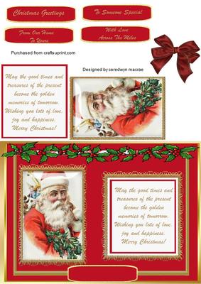 Lovely Vintage Santa and Christmas Verse