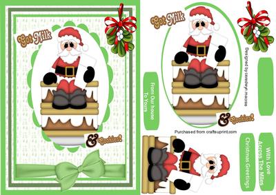 Cute Santa with His Milk and Cookies