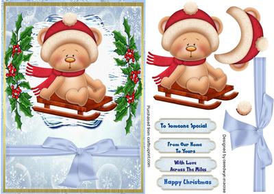 Lovely Sledging Snowbear in Red 