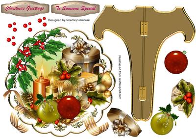 Lovely Gold and White Christmas Plate 