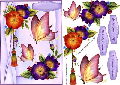 Lovely A5 Fleur De Boudoir and Butterflys