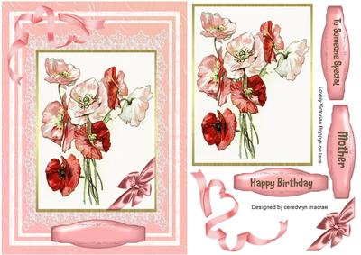 Lovely Victorian Poppys on Lace
