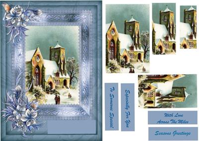 Lovely Winter Petals and Church Scene ( Pyramarge)