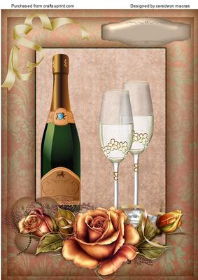 Lovely Golden Roses and Champagne.