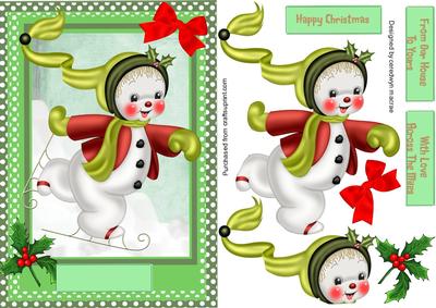 Lovely Little Skating Snowman