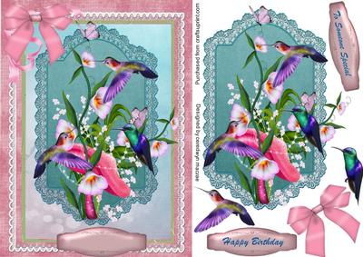 Beautiful Humming Birds on Flowers