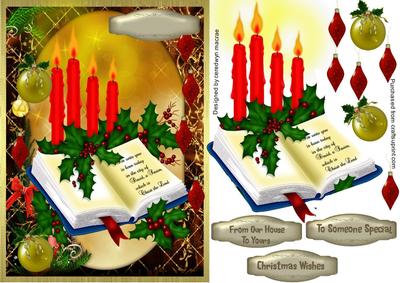 Beautiful Christmas Book and Candles