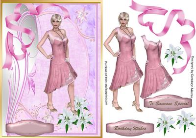 Lovely Charlston Girl in Pink 