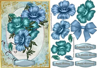 Lovely Passion Flowers in Blues