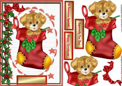 Lovely Christmas Puppy in a Boot