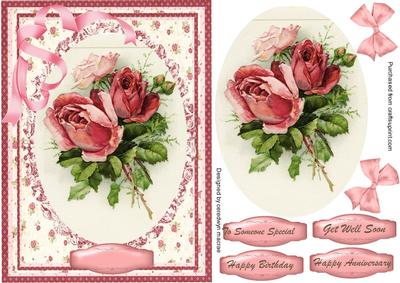 Lovely Red Roses on a Lace Mat 