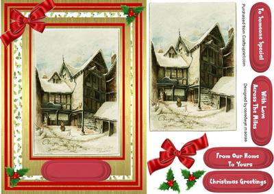 Lovely Christmas Vintage Snow Scene 