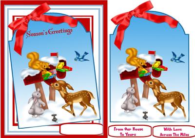 Lovely Christmas Animal Tag Card 