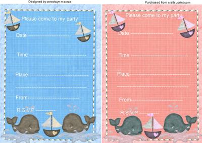 Whale of a Time Party Invites