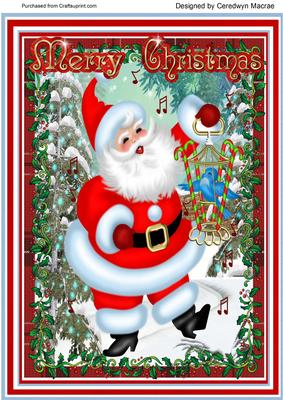 Lovely Santa in the Snow with a Bird